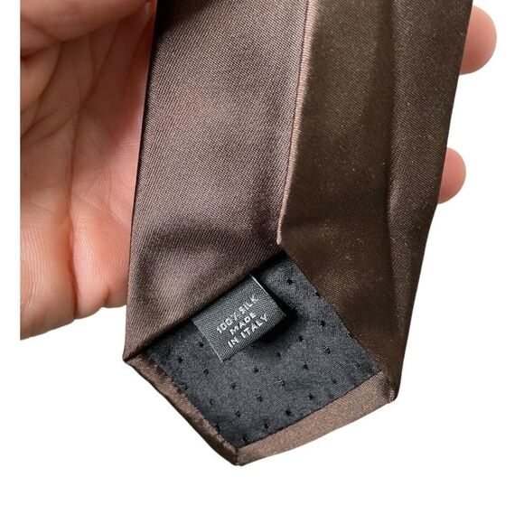 NWT YSL Rive Gauche Brown 100% Silk Necktie - Picture 10 of 13